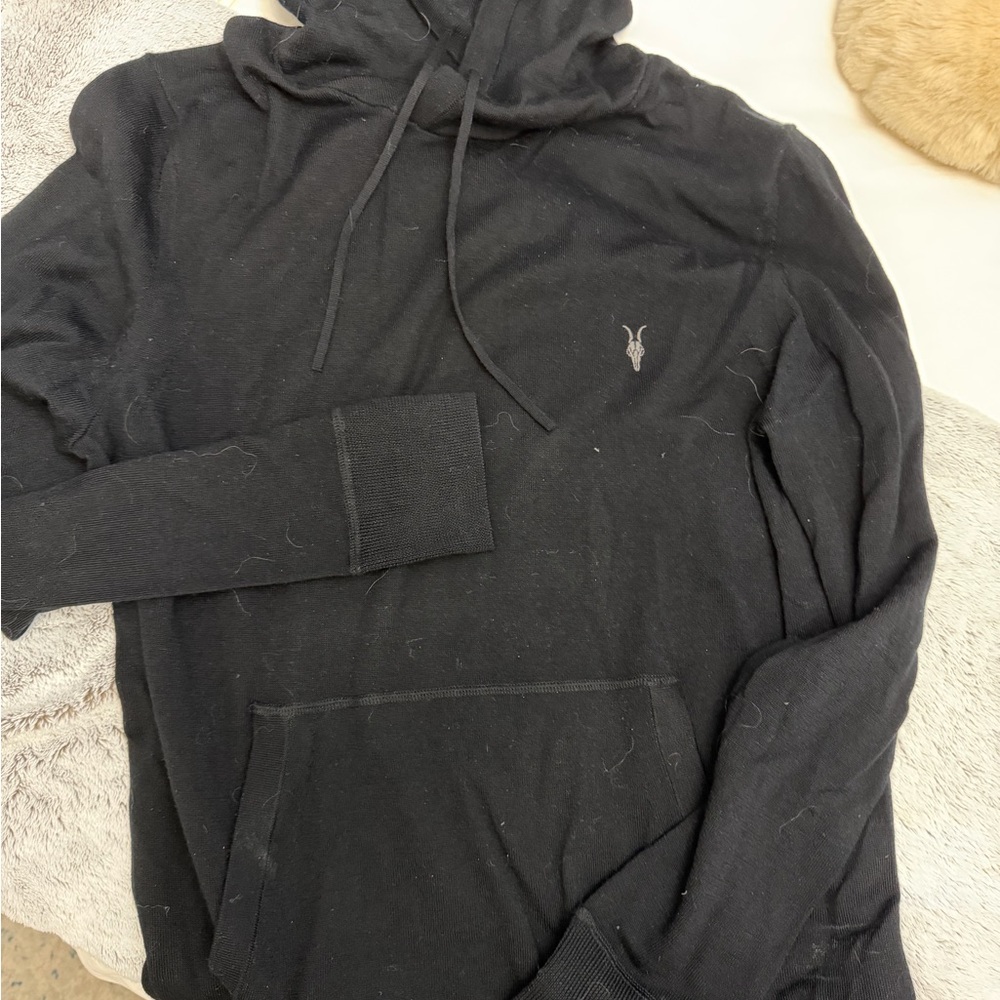 All Saints Black Hoodie with Logo